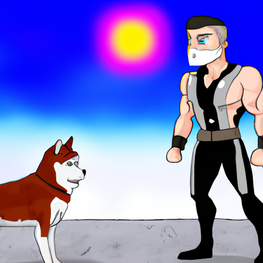 A siberian husky vs conor mcgregor in mars, anime style